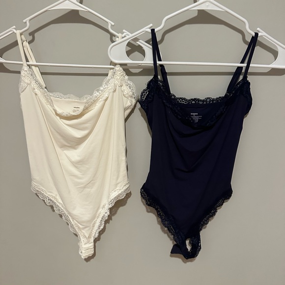 Two XS Suukess Lace Trim Bodysuits perfect condition - Picture 1 of 9